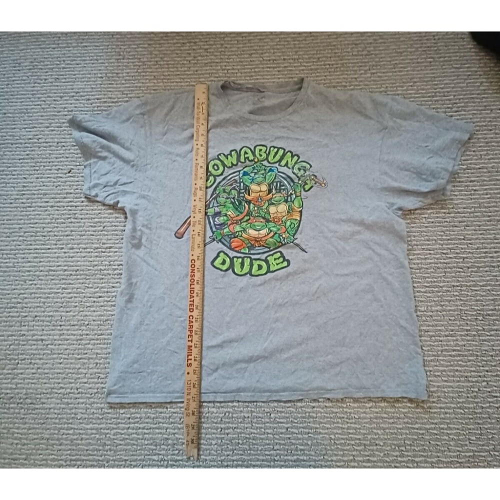 TMNT Cowabunga Dude Teenage Mutant Ninja Turtles T Shirt Size XL Gray